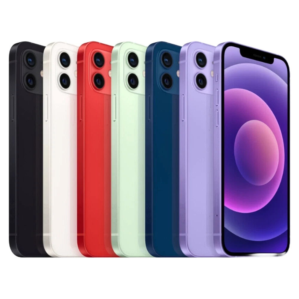 téléphone portable o d'occasion iPhone 12 5G 6.1 "4 Go de RAM 128 Go de ROM Face ID 12MP + 12MP téléphone portable IOS